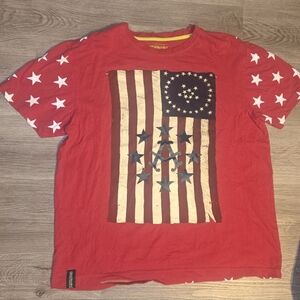 Red Graphic T-Shirt with Stars and Stripes